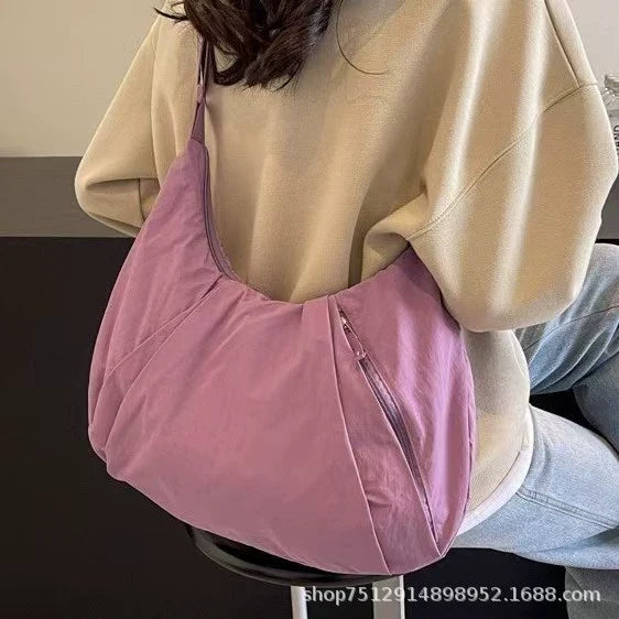 Bolsa Feminina Personalizada - Grande Capacidade, com Zíper, Bolsa de Ombro para o Trabalho - Produção em Pequena Escala, Impressão de Logotipo Disponível, Sacola Promocional para Brindes.