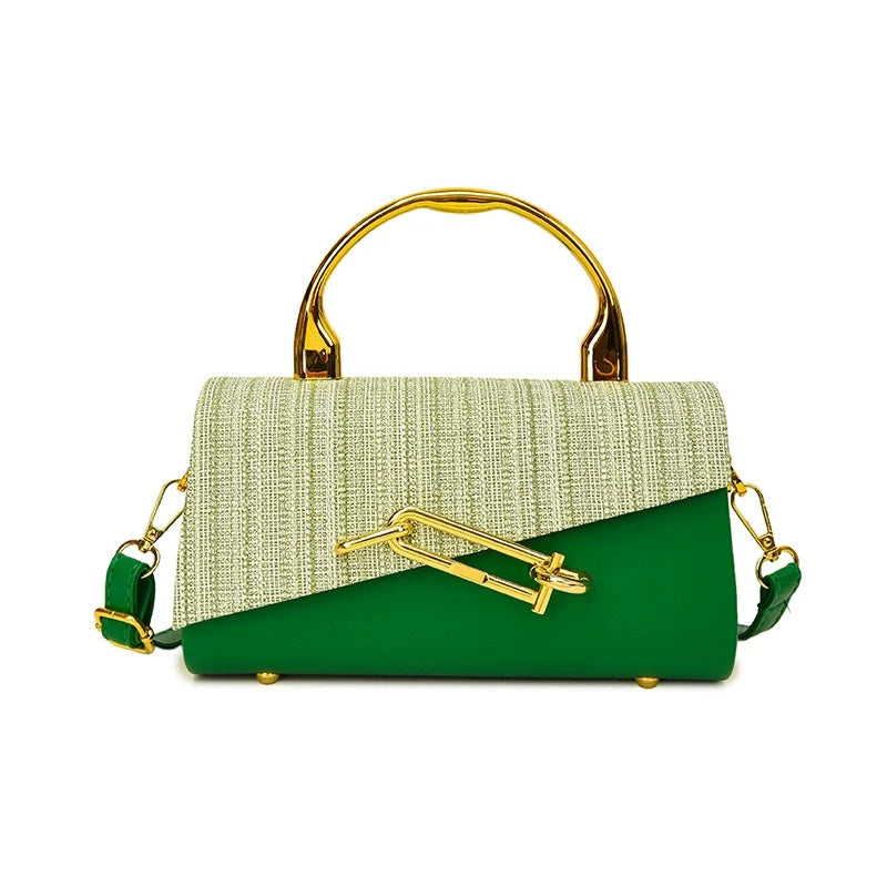 Bolsa Satchel Clássica Transfronteiriça para Mulheres 2026 Exportação Nova Coleção Luxo Acessível Patchwork Fácil de Combinar Bolsa de Ombro Transversal