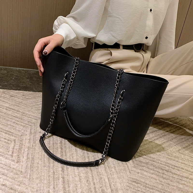 Bolsa feminina de grande capacidade - 2020 nova bolsa de ombro com corrente chique estilo coreano - bolsa versátil de moda de verão