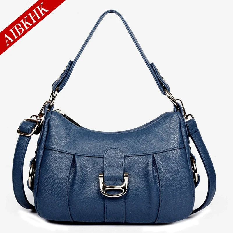 Bolsa Casual M503 para Mães de Meia-Idade e Idosas, Nova Bolsa Transversal de Couro Macio 2026, Bolsa de Ombro Feminina, Pequena Bolsa de Mão