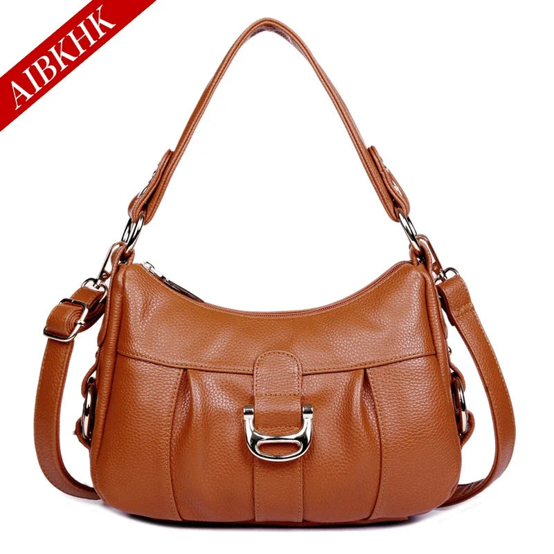 Bolsa Casual M503 para Mães de Meia-Idade e Idosas, Nova Bolsa Transversal de Couro Macio 2026, Bolsa de Ombro Feminina, Pequena Bolsa de Mão