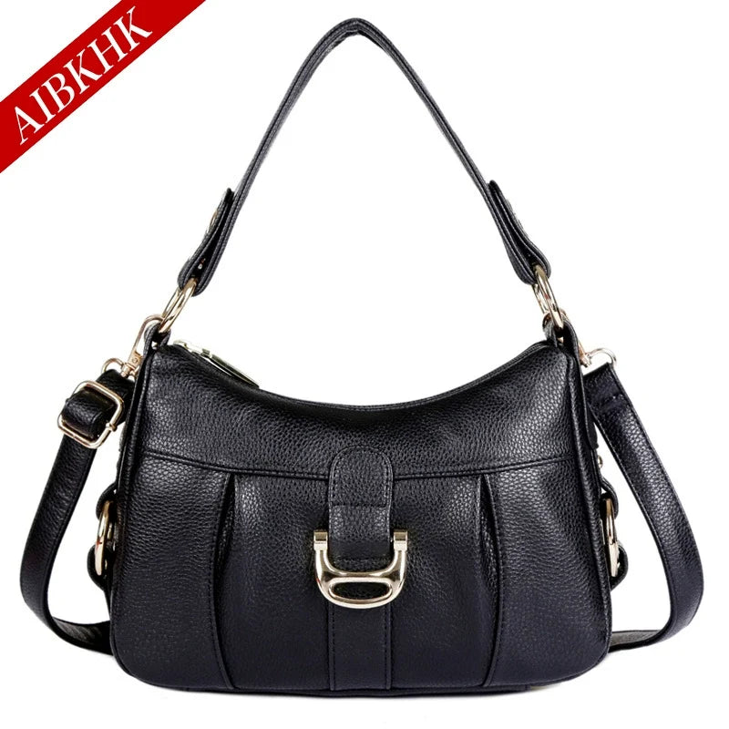 Bolsa Casual M503 para Mães de Meia-Idade e Idosas, Nova Bolsa Transversal de Couro Macio 2026, Bolsa de Ombro Feminina, Pequena Bolsa de Mão