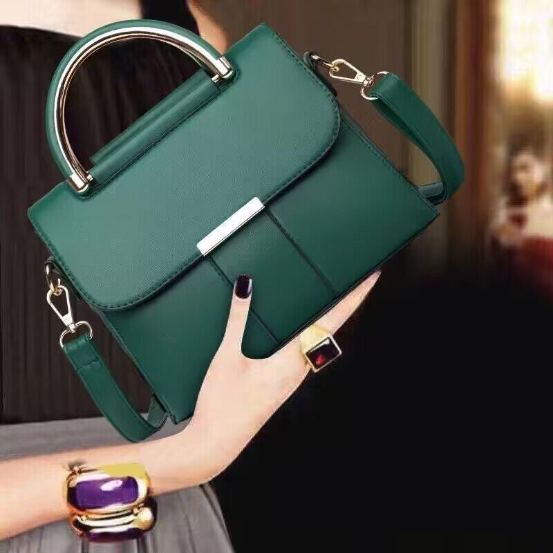 Bolsa de textura de couro genuíno para mulheres, nova bolsa de ombro versátil crossbody, bolsa de moda feminina de cor sólida, simples e moderna de grande capacidade
