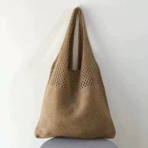 Bolsa Tote de Grande Capacidade, Bolsa de Palha, Bolsa de Ombro de Verão, Bolsa de Palha Feminina Feita à Mão, Nova Bolsa de Praia para Férias