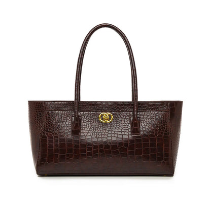Textura Xiaoxiangfeng Mais fácil para combinar com bolsa de ombro FashionClassy sentido padrão de crocodilo bolsa de ombro Casual feminina Roupas de trabalho bolsa de axila