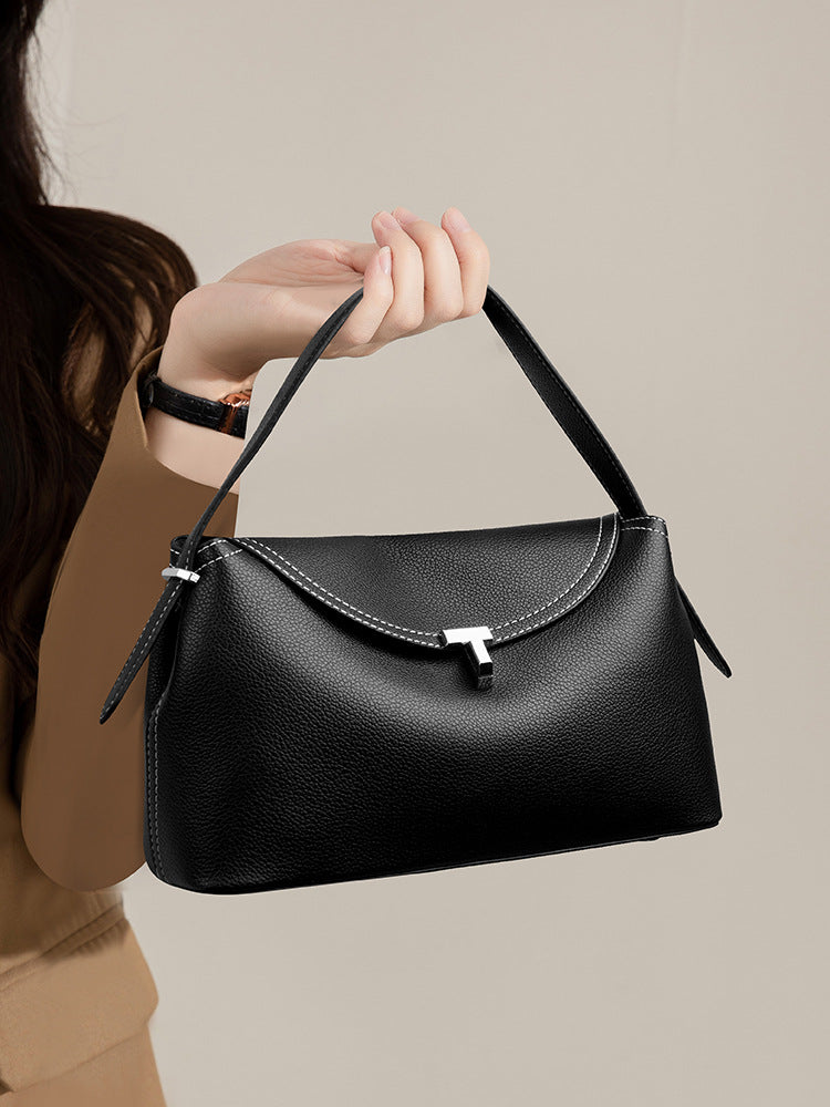 Bolsa transversal de luxo, bolsa de moda de nicho, bolsa retrô simples tipo almofada, bolsa transversal de alta capacidade para mulheres