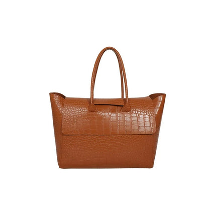 Bolsa Tote Estilo Coreano 2026 com Textura de Crocodilo - Bolsa de Ombro Feminina de Grande Capacidade para o Dia a Dia, Estilosa, Versátil e de Alta Qualidade.