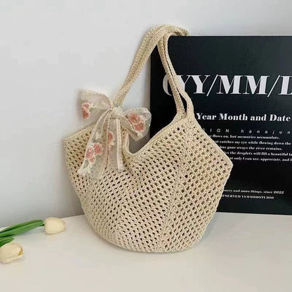 Bolsa Tote de Grande Capacidade, Bolsa de Palha, Bolsa de Ombro de Verão, Bolsa de Palha Feminina Feita à Mão, Nova Bolsa de Praia para Férias