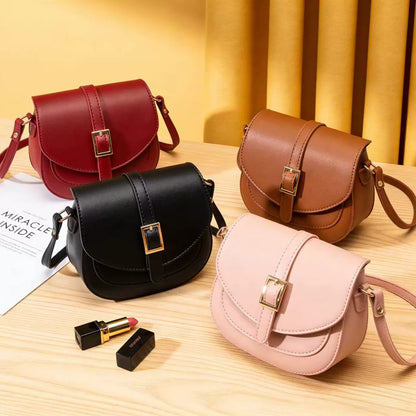 Bolsa Transversal Minimalista com Fivela de Metal e Alça Ajustável - Bolsa Saddle Commuter 2026 Versátil e Estilosa para Mulheres