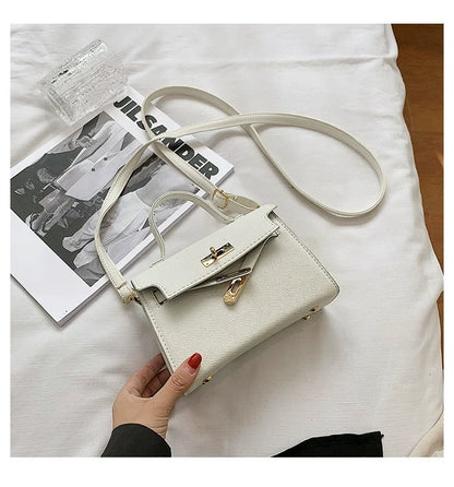 Nova Bolsa Feminina Versátil 2026: Bolsa Retrô Kelly de Ombro Único Transversal Pequena Quadrada – Atacado