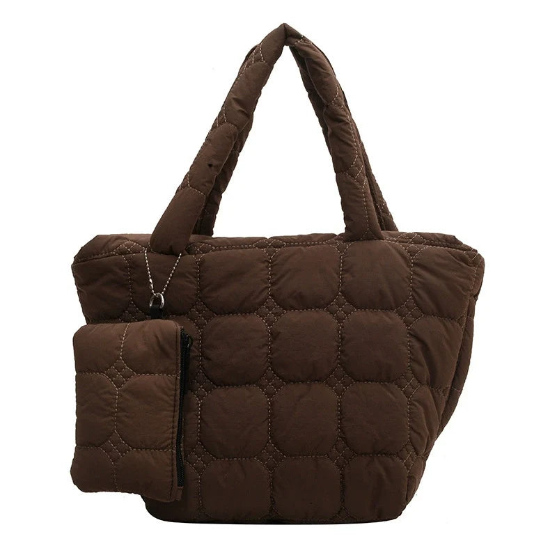 Bolsa tote casual e moderna de grande capacidade, nova bolsa de estilo coreano para mulheres, bolsa de ombro simples e elegante.