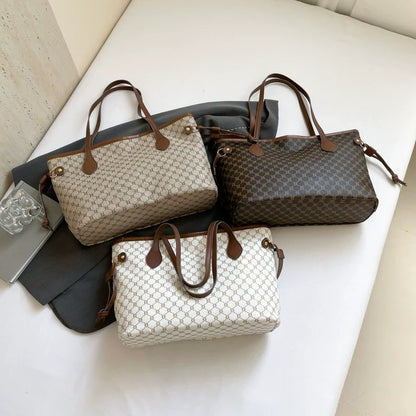 Bolsa Feminina 2025 Nova Moda e Estilosa Estampada Bolsa de Ombro Bolsa de Mão Bolsa de Trabalho Grande Capacidade Sacola