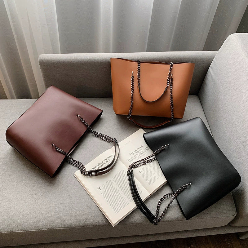 Bolsa feminina de grande capacidade - 2020 nova bolsa de ombro com corrente chique estilo coreano - bolsa versátil de moda de verão