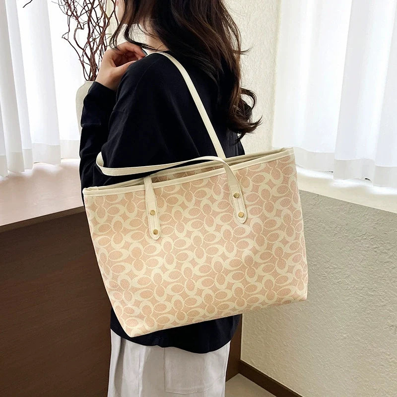 Sacola de grande capacidade para mulheres Roupas de trabalhoClasse de senso de classe Roupas de trabalhoBolsa estilo nichoSenso de design bolsa de ombro cesta de vegetais