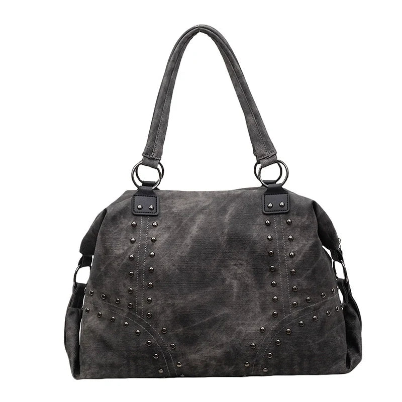 Bolsa de Ombro com Rebites da Nova Moda 2026, Bolsa Tote de Grande Capacidade, Bolsa de Mão Feminina Casual Versátil de Alta Qualidade para o Dia a Dia