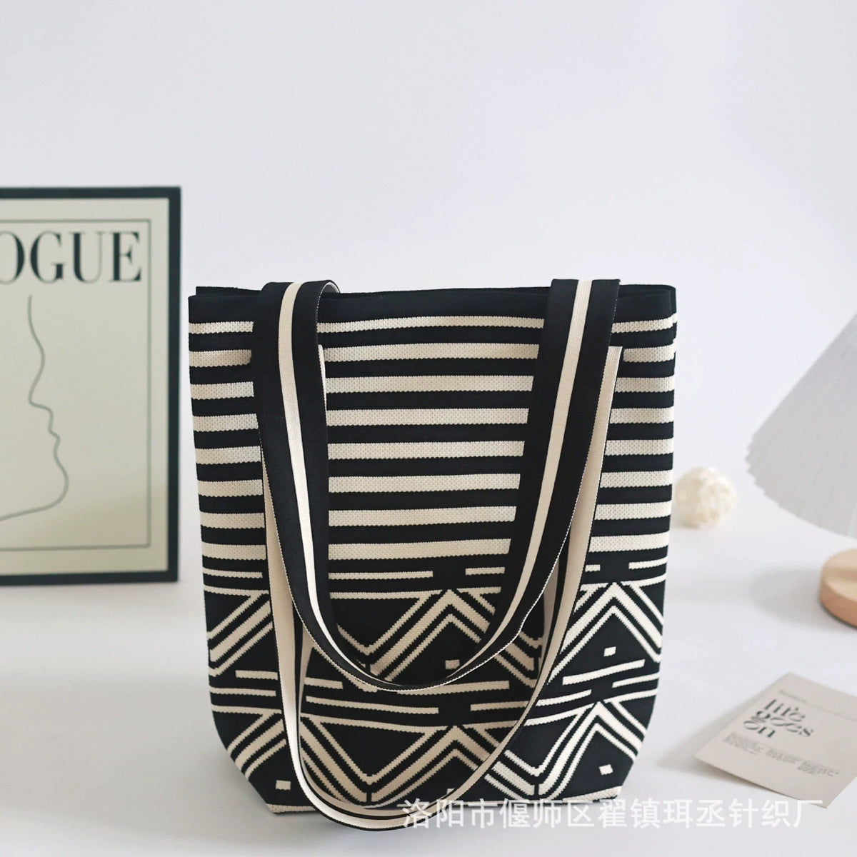 Bolsa de malha de grande capacidade bolsa de ombro feminina versátil moda crossbody bolsa balde bolsa de ombro