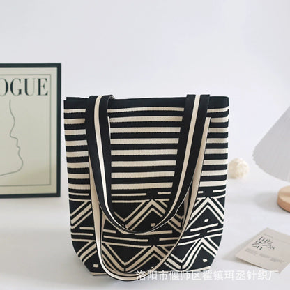 Bolsa de malha de grande capacidade bolsa de ombro feminina versátil moda crossbody bolsa balde bolsa de ombro
