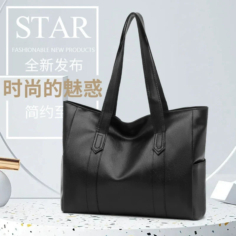 Bolsa grande feminina 2026, estilo K da moda. Mais fácil de combinar, bolsa tote de grande capacidade, bolsa de ombro, bolsa tiracolo, espelho, grande capacidade de armazenamento.