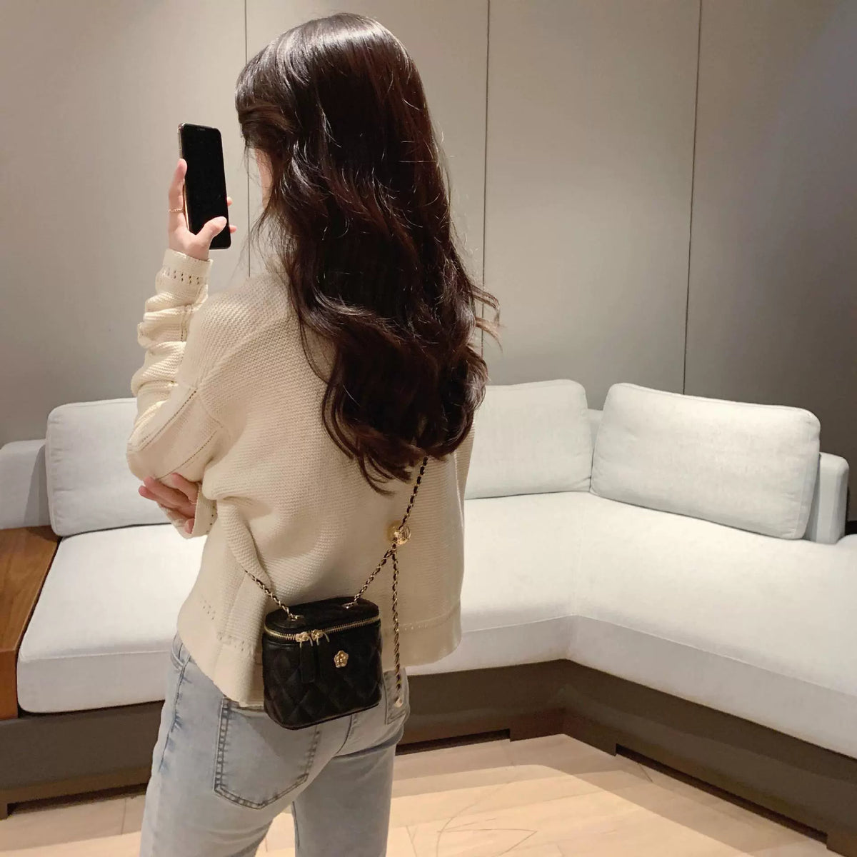 Bolsa feminina 2025 Nova coleção camélia losango corrente caixa bolsa pequena feminina verão mini bolsa de ombro transversal