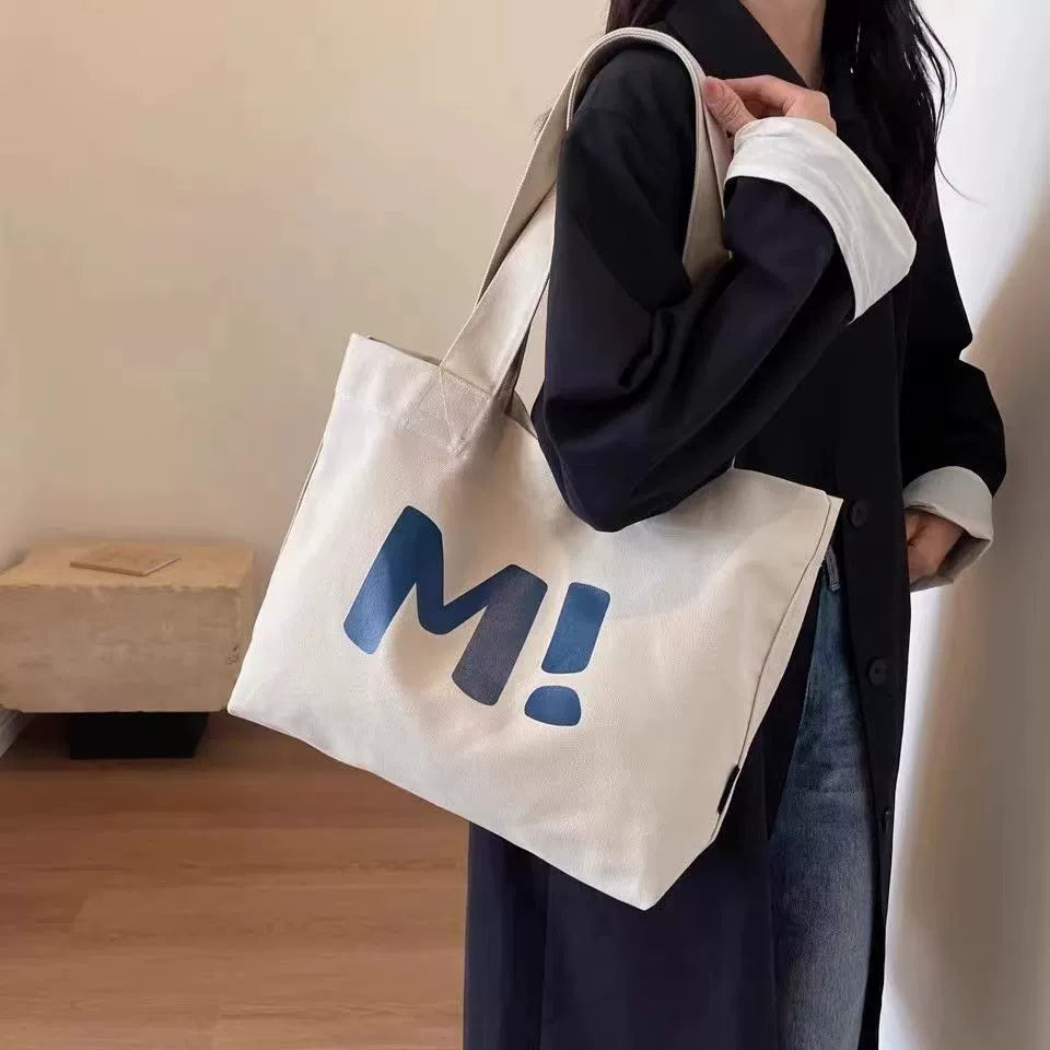 Sacola de lona feminina grande capacidade resistente sacola de compras de supermercado simples e versátil 2024 nova bolsa de ombro sacola tote