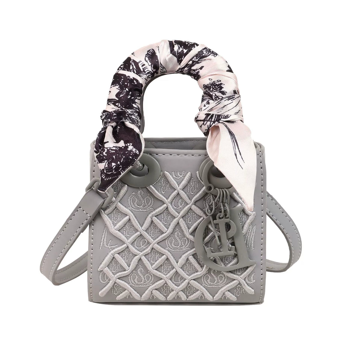 Bolsa Princesa Diana com Bordado Pesado, Nova Moda, Bolsa de Seda, Bolsa de Ombro de Alta Qualidade para Mulheres