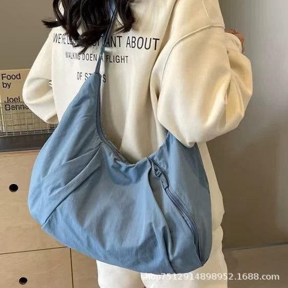 Bolsa Feminina Personalizada - Grande Capacidade, com Zíper, Bolsa de Ombro para o Trabalho - Produção em Pequena Escala, Impressão de Logotipo Disponível, Sacola Promocional para Brindes.