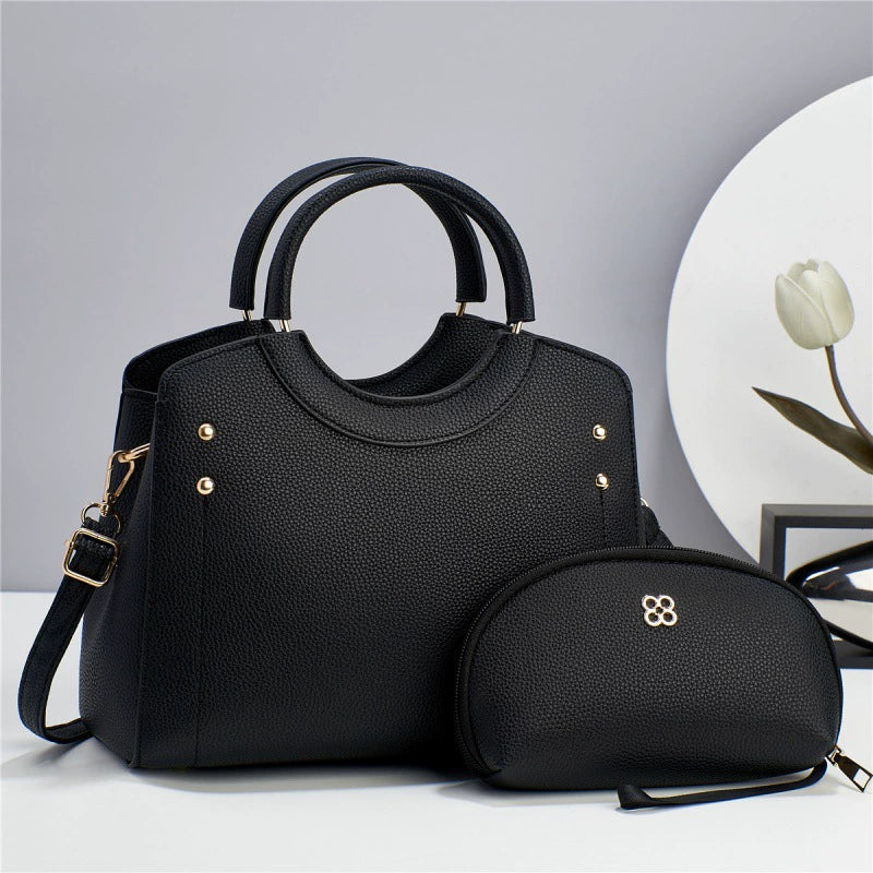 Conjunto de bolsas femininas de Taizhou, bolsa mãe, duas peças, cor pura, grande capacidade, bolsa feminina de ombro, bolsa transversal, bolsas por atacado.