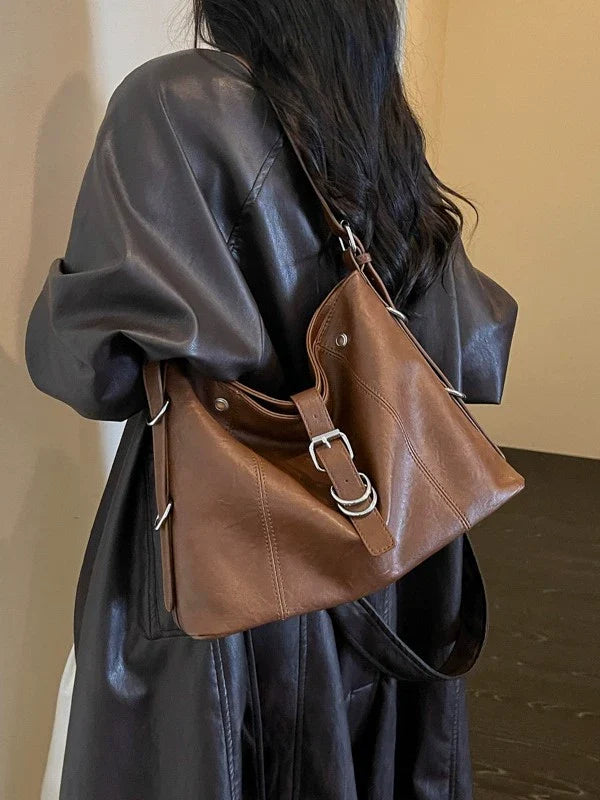 Bolsa Tote Feminina de Grande Capacidade - Nova Coleção Outono/Inverno 2026 - Bolsa de Ombro e Transversal Versátil para Escola e Trabalho.