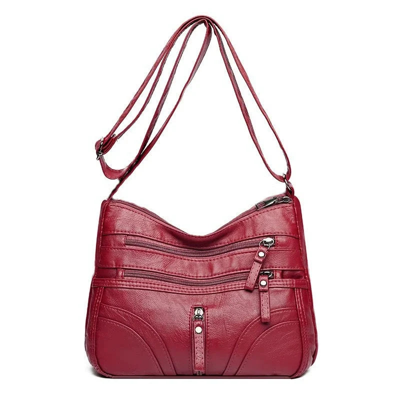 Nova coleção de bolsas de exportação transfronteiriça. A bolsa feminina mais fácil de combinar, bolsa tiracolo, bolsa de ombro de grande capacidade com textura de couro macio e moderna, bolsa de vestuário feminino.