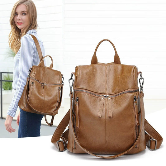 Mochila com estampa de ovelha para mulheres, multifuncional para trabalho e deslocamento, mochila pequena, versão coreana para comércio exterior, bolsa feminina retrô versátil e simples.