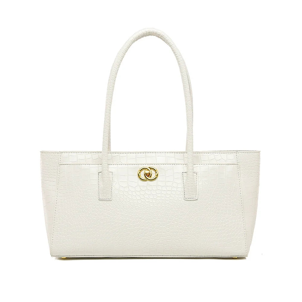 Textura Xiaoxiangfeng Mais fácil para combinar com bolsa de ombro FashionClassy sentido padrão de crocodilo bolsa de ombro Casual feminina Roupas de trabalho bolsa de axila