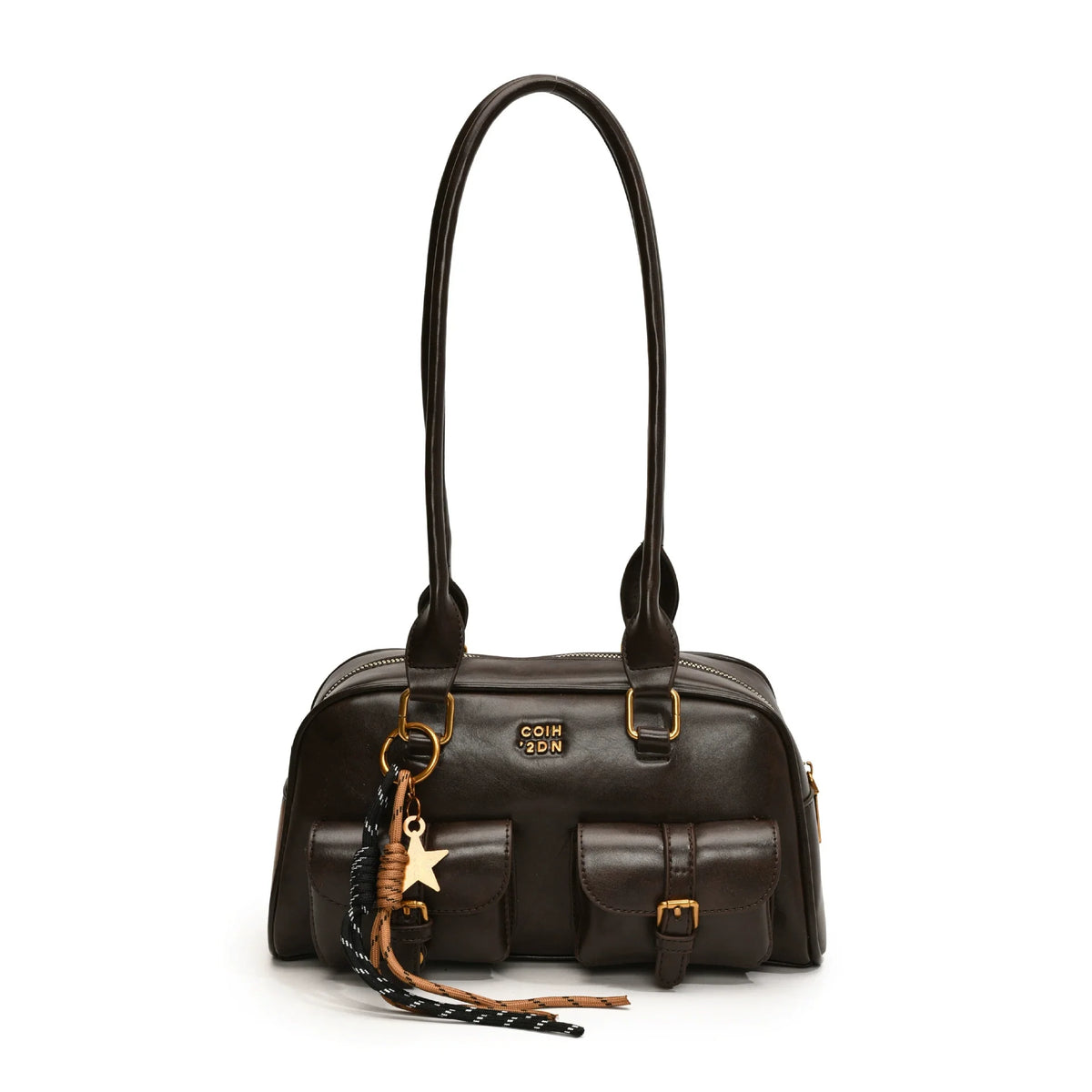 Calça retrô de alta qualidade com vários bolsos e bolsa de grande capacidade para mulheres, estilo novo de 2024, bolsa de boliche, bolsa de ombro único, bolsa de axila para outono e inverno.