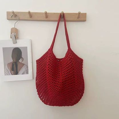 Bolsa Tote de Grande Capacidade, Bolsa de Palha, Bolsa de Ombro de Verão, Bolsa de Palha Feminina Feita à Mão, Nova Bolsa de Praia para Férias
