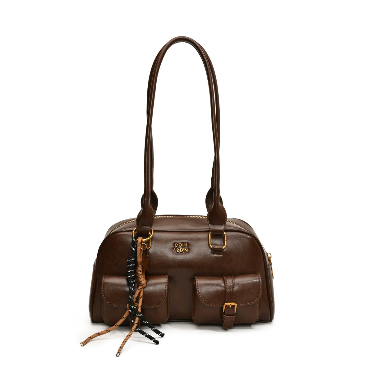 Calça retrô de alta qualidade com vários bolsos e bolsa de grande capacidade para mulheres, estilo novo de 2024, bolsa de boliche, bolsa de ombro único, bolsa de axila para outono e inverno.