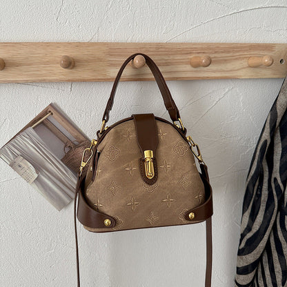 Bolsas femininas de luxo transfronteiriças 2026: Nova tendência, bolsa de mão e transversal versátil e moderna com textura simples e alça de ombro.