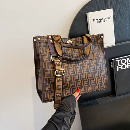 Bolsa Feminina Elegante de Moda Transfronteiriça Grande Capacidade Transversal Nova 2026 Popular Bolsa de Ombro Satchel Tote Feminina