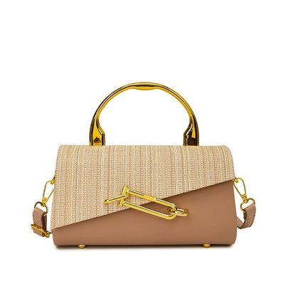 Bolsa Satchel Clássica Transfronteiriça para Mulheres 2026 Exportação Nova Coleção Luxo Acessível Patchwork Fácil de Combinar Bolsa de Ombro Transversal