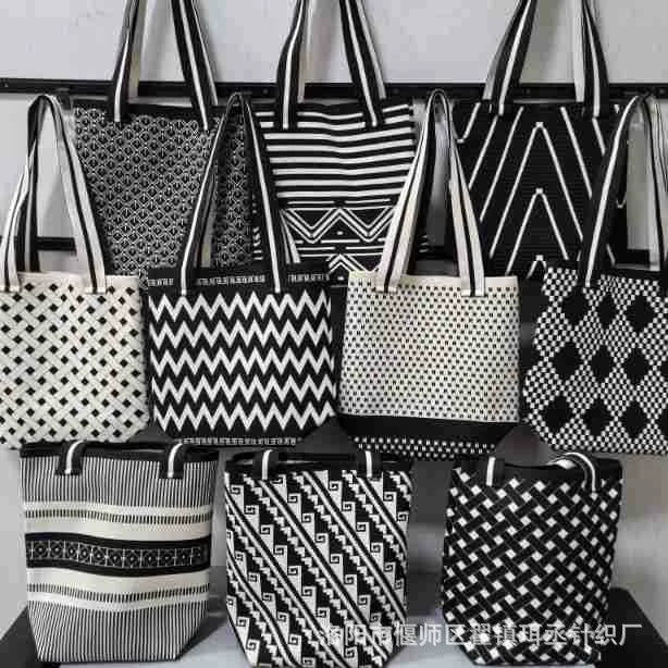 Bolsa de malha de grande capacidade bolsa de ombro feminina versátil moda crossbody bolsa balde bolsa de ombro