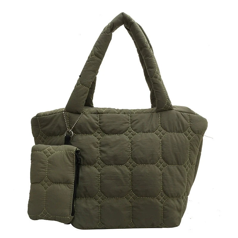 Bolsa tote casual e moderna de grande capacidade, nova bolsa de estilo coreano para mulheres, bolsa de ombro simples e elegante.