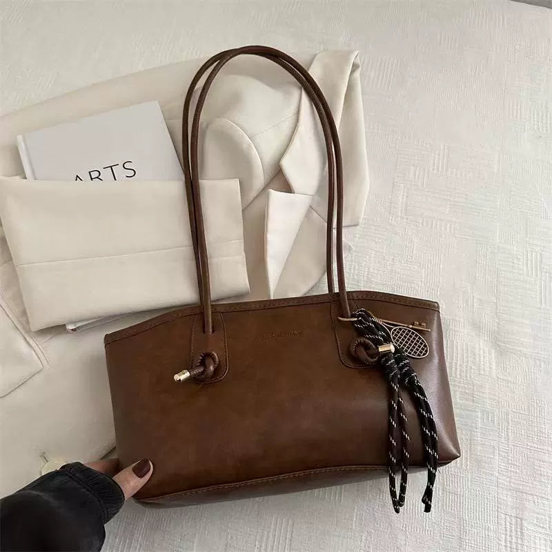 Bolsa Premium Vintage de Grande Capacidade para Mulheres - Nova Bolsa de Ombro e Sacola para o Trabalho Outono/Inverno 2026.
