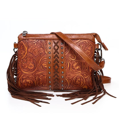 Bolsa Boêmia de Estilo Novo com Franjas, Bolsa Transversal, Bolsa de Ombro, Bolsa de Alta Quality, Bolsa Feminina em Couro PU Impresso