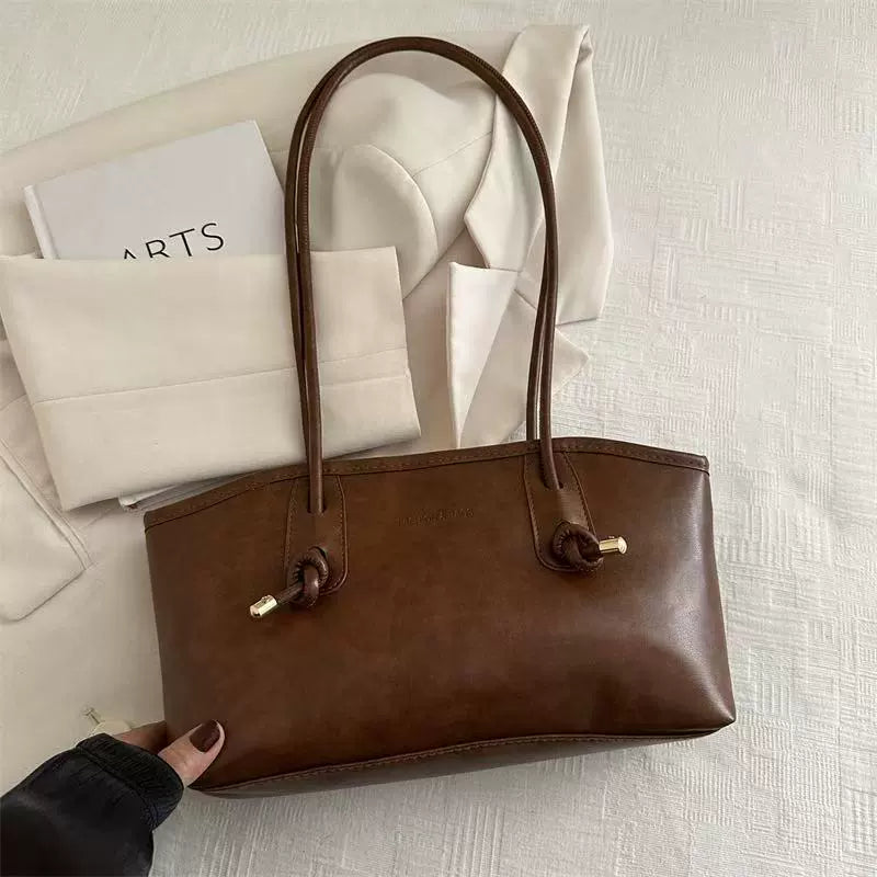 Bolsa Premium Vintage de Grande Capacidade para Mulheres - Nova Bolsa de Ombro e Sacola para o Trabalho Outono/Inverno 2026.
