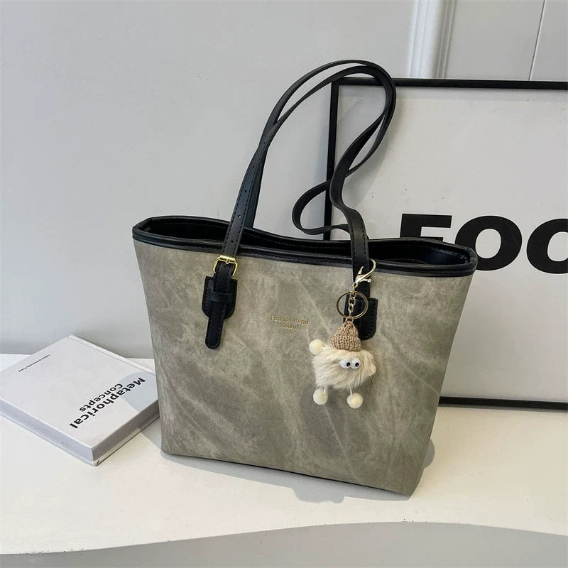 Bolsa Tote para Estudantes Universitários 2026 - Bolsa de Ombro Premium, Estilosa e Casual - Bolsa Feminina de Grande Capacidade