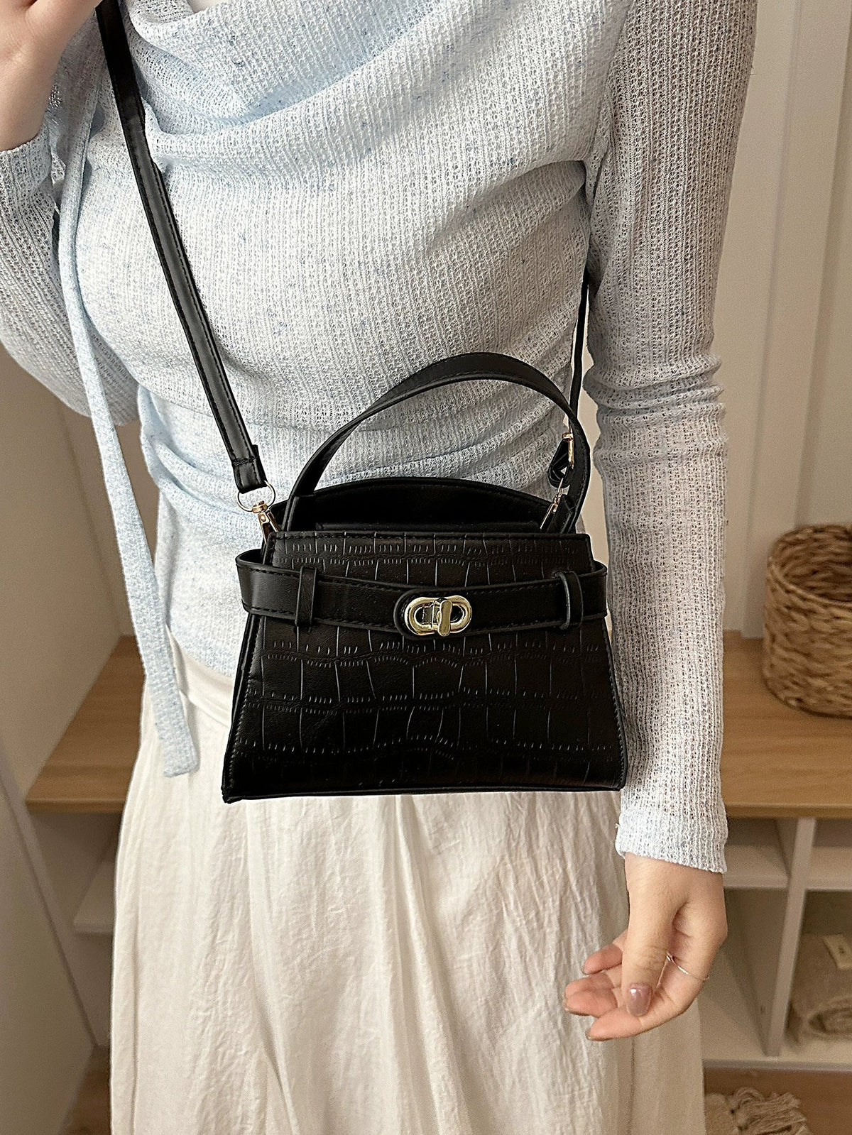 Bolsa da Moda Estilo Coreano - Nova Coleção Primavera 2026 Feminina - Design Exclusivo, Bolsa de Ombro e Transversal Chic