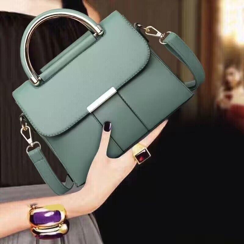 Bolsa de textura de couro genuíno para mulheres, nova bolsa de ombro versátil crossbody, bolsa de moda feminina de cor sólida, simples e moderna de grande capacidade