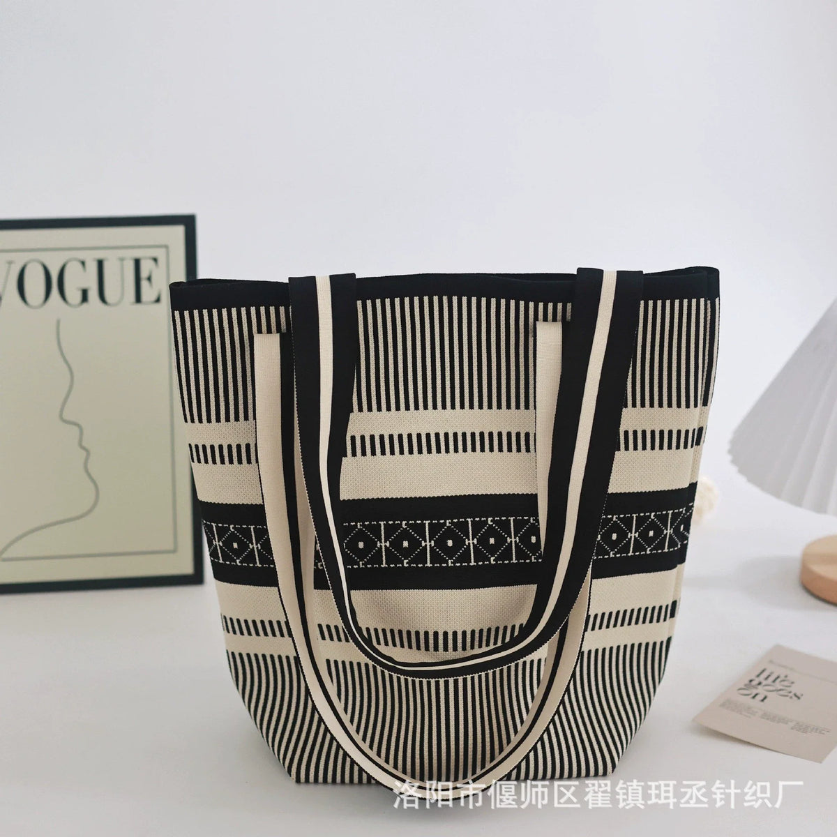 Bolsa de malha de grande capacidade bolsa de ombro feminina versátil moda crossbody bolsa balde bolsa de ombro