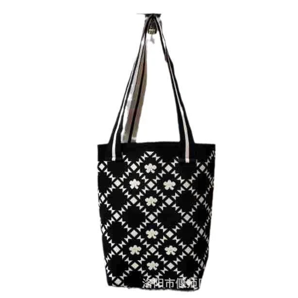 Bolsa de malha de grande capacidade bolsa de ombro feminina versátil moda crossbody bolsa balde bolsa de ombro