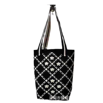 Bolsa de malha de grande capacidade bolsa de ombro feminina versátil moda crossbody bolsa balde bolsa de ombro