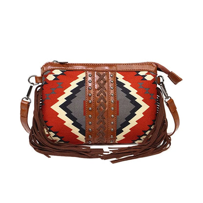 Bolsa Boêmia de Estilo Novo com Franjas, Bolsa Transversal, Bolsa de Ombro, Bolsa de Alta Quality, Bolsa Feminina em Couro PU Impresso