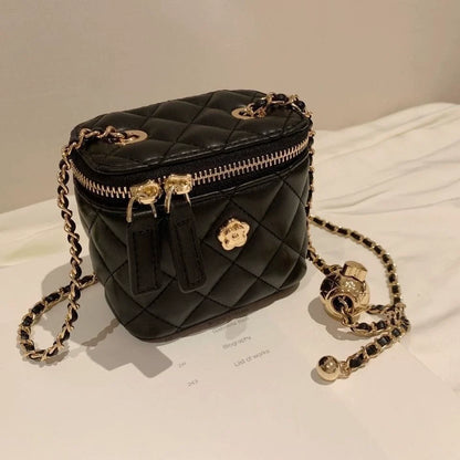 Bolsa feminina 2025 Nova coleção camélia losango corrente caixa bolsa pequena feminina verão mini bolsa de ombro transversal